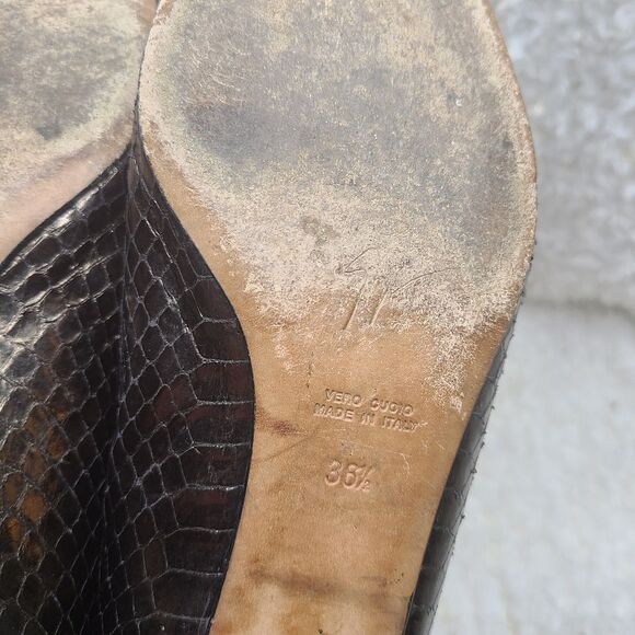 Giuseppe Zanotii Leather Pointed Toe Low Heels size 36.5 - Picture 8 of 9